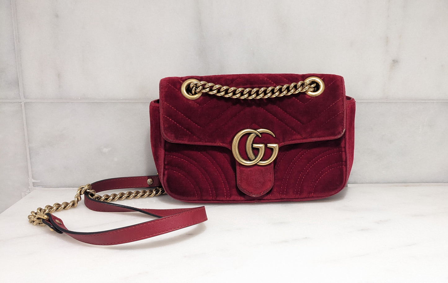 Gucci Mini Marmont Red Velvet