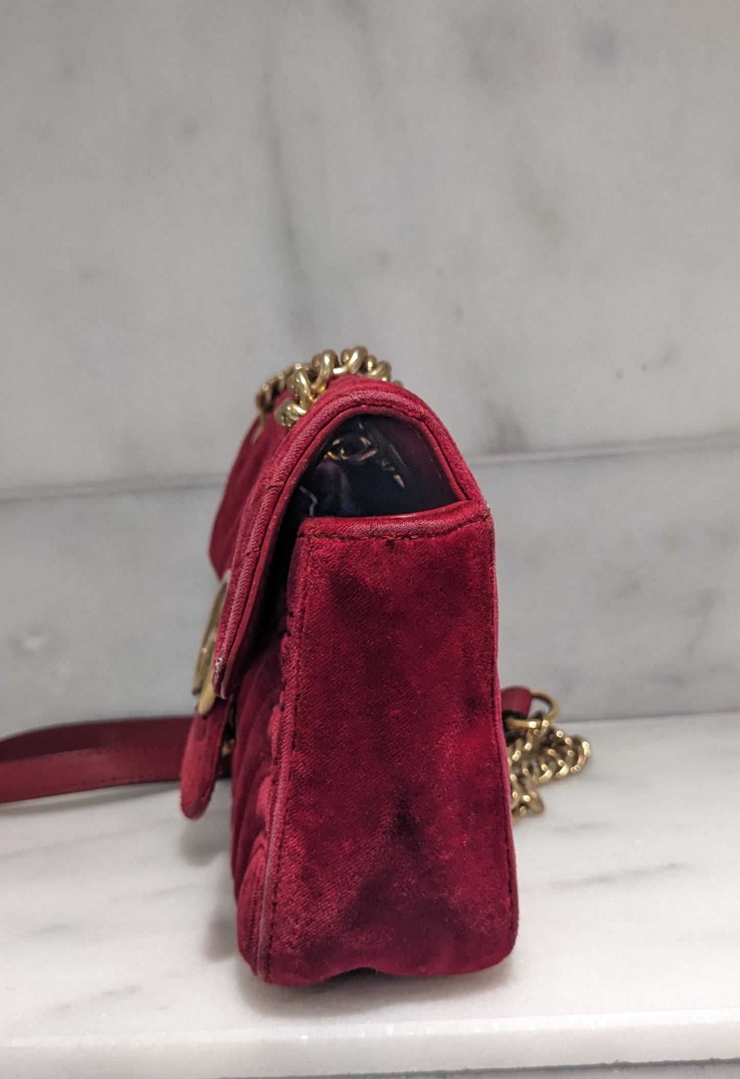 Gucci Mini Marmont Red Velvet