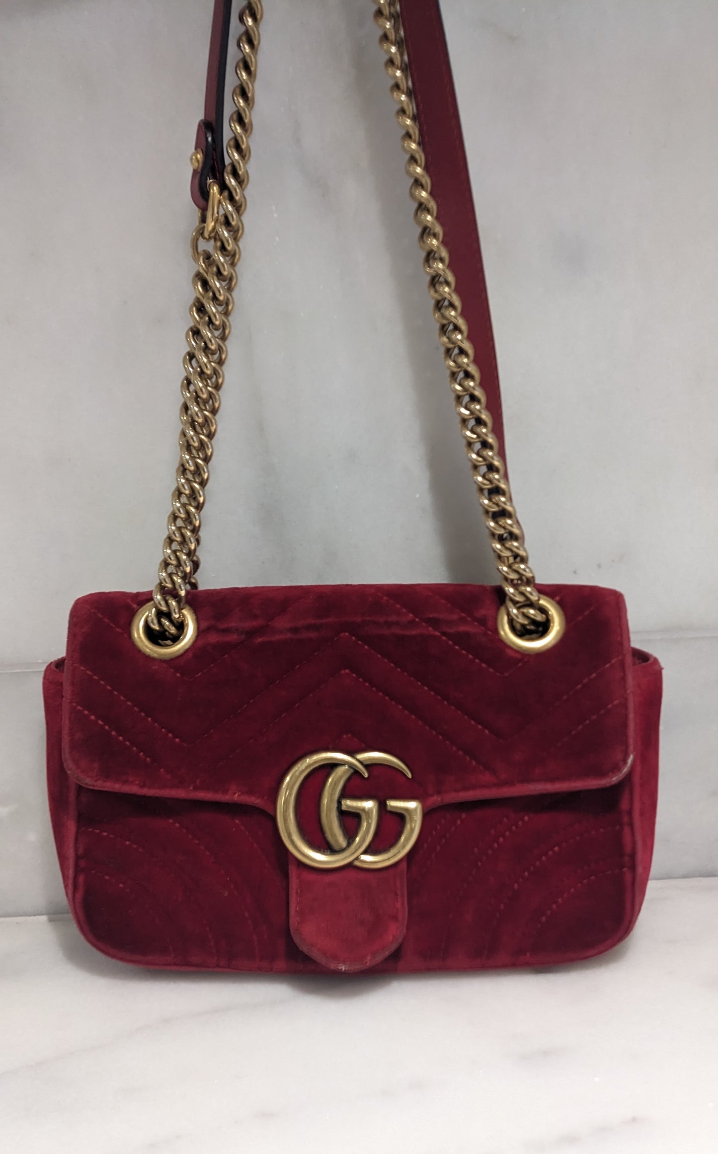 Gucci Mini Marmont Red Velvet