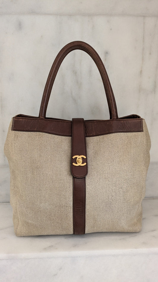 Chanel Coco Mark Canvas Tote